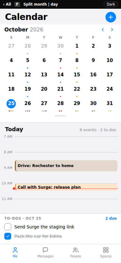 Split month | day phone screenshot
